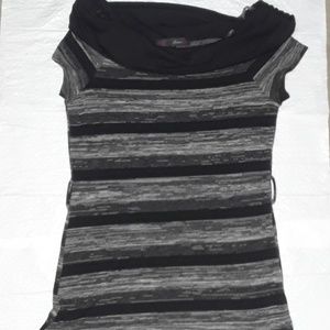 Black, grey, white top